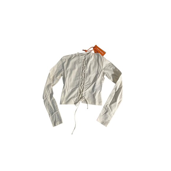 Heron Preston Womens Lace-Up Long Sleeve Top Medium - Picture 1 of 7